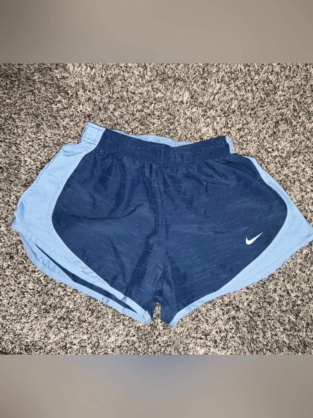 Nike Navy and Light Blue Running Shorts